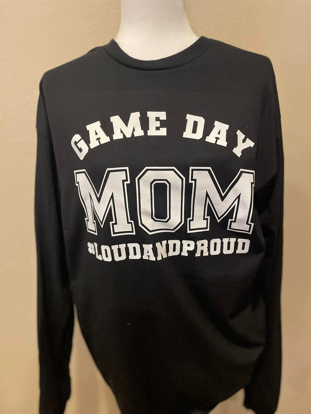 Game Day Mom Black Long Sleeve