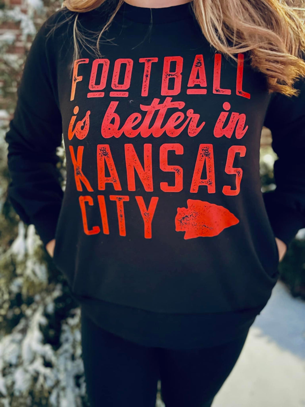 *PRE-ORDER* Football is Better in KC black pocket sweatshirt