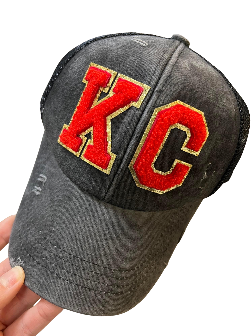 Charcoal Distressed KC Patch Hat